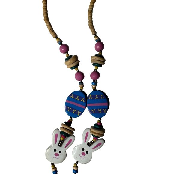 Easter Egg Bunny Rabbit Y2K Colorful Necklace - Picture 3 of 14